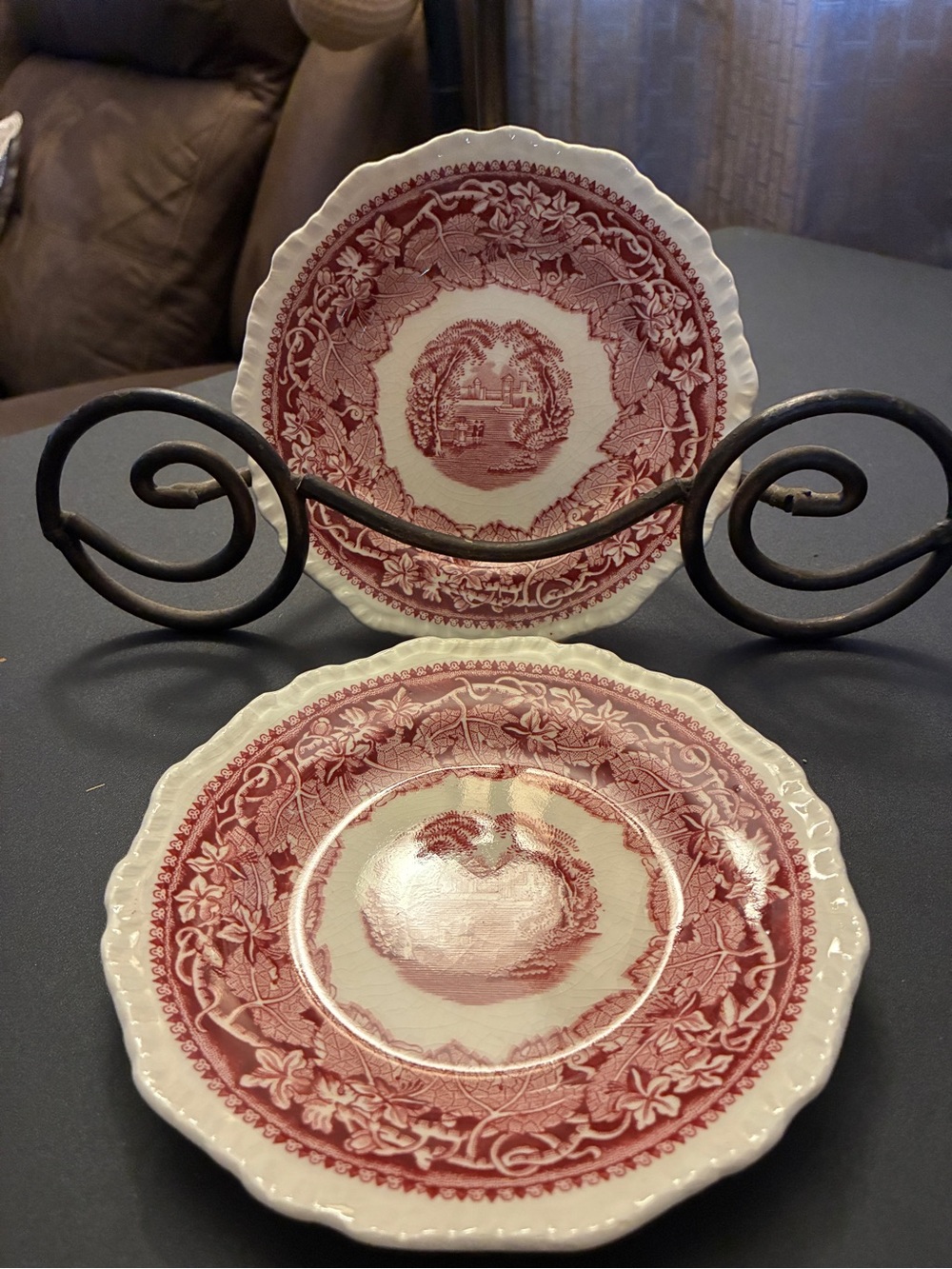 VGC 2 Saucers (6”) Mason's Ironstone VISTA PINK